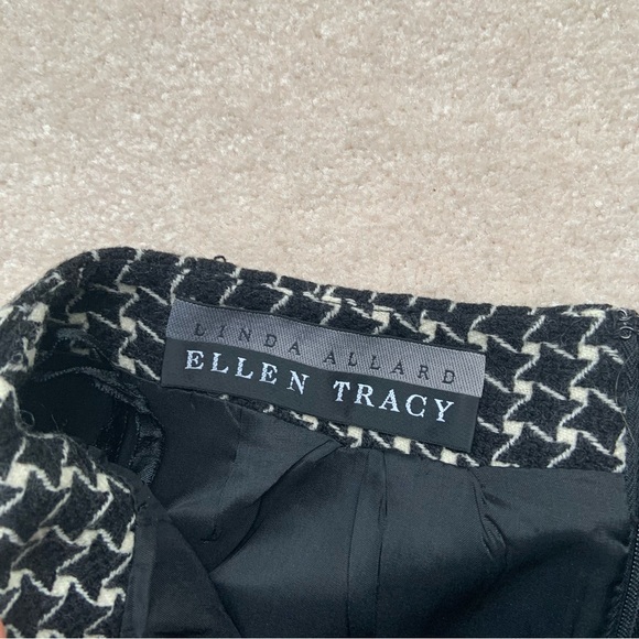 Rare Ellen Tracy Houndstooth Wool Skirt - Picture 4 of 4